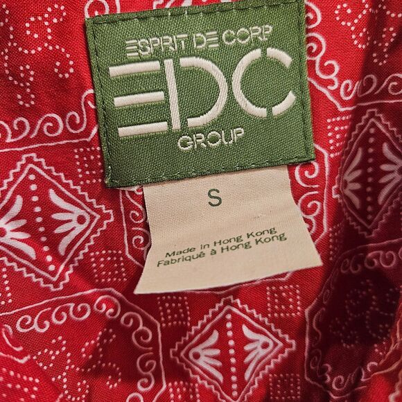 Vintage Esprit De Corp Red Bandana Western Print Sleeveless shirt 100% cotton S - Picture 3 of 7